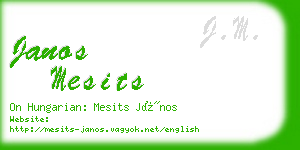 janos mesits business card